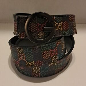 Gucci Supreme Monogram Psychedelic Belt Made In Italy Size 48/120 Colorful Fun